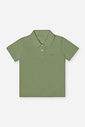 Camisa Polo Infantil Menino Verde Stone em Meia Malha Bordada