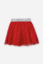 Saia-Shorts Infantil Menina Vermelho em Tule Hearts