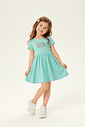 Vestido Infantil Evasê Manga Curta Just Smile Menta Vestido Infantil Evasê Manga Curta Just Smile Menta