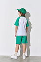 CONJ CAMISETA E BERMUDA BRANCO/VERDE VIVID