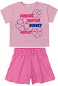 Conjunto Infantil de Blusa e Shorts Sunset Rosa Conjunto Infantil de Blusa e Shorts Sunset Rosa