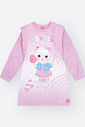 Vestido Infantil Rosa Gatinha com Mangas Peluciadas – Vestido Menina Fofo Mundo Cinti