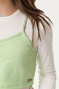 CONJ BLUSA ML E SOBREPOSICAO NATURAL/VD PARADISE