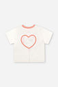 Conjunto Infantil Neon Love com Blusa Boxy e Shorts Saia em Moletom P.A – Look Menina Verão com Rele NATURAL/LARANJA NEON