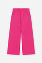 Calça Wide Leg Infantil em Sarja com Elastano e Cós Confortável ROSA CRUSH