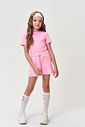 Blusa Infantil Menina em Ribana Canelada Básica Rosa