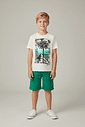 CONJ CAMISETA E BERMUDA NATURAL/VD VIVID