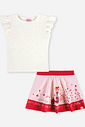 Conjunto Infantil Blusa com Strass e Saia-Short Scooter Lover