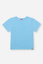 Blusa Infantil Básica em Cotton – Camiseta Menina Manga Curta Verão AZUL PORCELANA