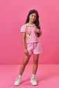 Conjunto Infantil com Blusa Boxy e Shorts com Bolsa – Look Menina Verão com Cachorrinhos ROSA IOGURTE