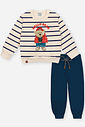 Conjunto Infantil Moletom Linho com Estampa Ursinho – Look Quentinho de Inverno para Bebês