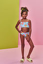 Conjunto Infantil Menina Biquíni e Blusa UV com Ursinho
