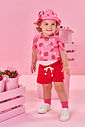 Trio Bebê de Regata, Blusa Morangos e Shorts Clochard