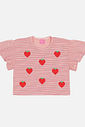 Conjunto Infantil Menina Tutti-Frutti Blusa E Short Listras Vermelho Mundo Cinti