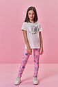 Conjunto Infantil Menina Blusa Concha e Legging Fundo do Mar