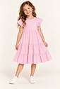 Vestido Infantil em Camadas Manga Curta Lilás Vestido Infantil em Camadas Manga Curta Lilás