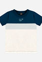 Conjunto Bebê Menino Camiseta Bordada Barco de Papel e Bermuda Marinho