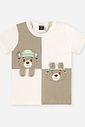 Camiseta Bebê Menino Urso com Detalhes Interativos Natural