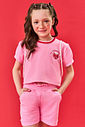 Conjunto Infantil Menina Blusa; Short E Mochila Strawberry Rosa E Vermelho Cinti
