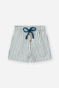 Conjunto Bebê Menino Camiseta Ursinho e Bermuda Listrada Marinho