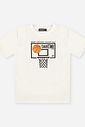 Conjunto Menino Camiseta Cesta de Basquete e Bermuda Laranja