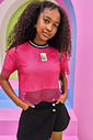 Blusa Teen Feminino Com Sobreposição Tela Rosa Dway