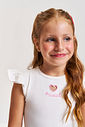 Conjunto Infantil com Blusa em Cotton Bordada e Short-Saia em Molecotton – Look Menina Verão NATURAL/RS IOGURTE