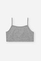 Top Infantil Básico em Cotton com Algodão – Cropped Menina Verão com Alças MESCLA MEDIO