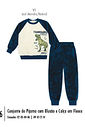 Pijama de Inverno Infantil Menino Tyranossaurus Divertto