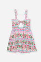 Vestido Infantil em New Stretch Estampado – Vestido Menina Verão com Etiqueta com Essência ROSA IOGURTE