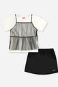 Conjunto Infantil Noite de Brilho com Tule e Short-Saia