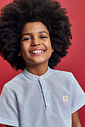 Conjunto Menino Camisa Alfaiataria Listrada e Bermuda Marinho