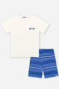 Conjunto Infantil Camiseta Summer e Bermuda Listrada Infinity