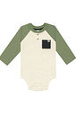 Body Color Block Verde E Natural Abrange