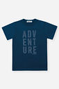 Camiseta Infantil Lettering Adventure Vertical Marinho