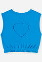 Conjunto Infantil Menina Cropped Recorte Coração e Short com Strass