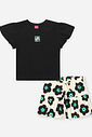 Conjunto Menina Be Kind Margaridas Preto Beli.me
