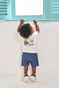 Bermuda Infantil Casual em Molecotton Denim com Elastano e Cadarço Funcional AZUL JEANS MEDIO