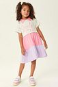 VESTIDO MESCLA C/ROSA/LILAS