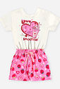 Macaquinho Infantil Menina Morango Smoothie com Strass