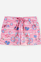 Short Infantil Menina em Nylon de Fundo do Mar com Cordão