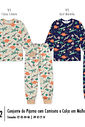 Pijama de Inverno Infantil Menino Dino World Divertto CINZA CROMIO