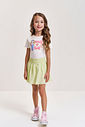 Conjunto Infantil com Blusa em Cotton de Cachorro e Saia Shorts em Cotton Silver – Look Menina Verão NATURAL/AM VAGALUME