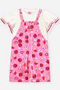 Conjunto Infantil Menina Blusa e Jardineira de Morangos