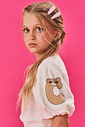Conjunto Infantil Menina Blusa Cropped E Short-Saia Natural E Bege Cinti Conjunto Infantil Menina Blusa Cropped E Short-Saia Natural E Bege Cinti
