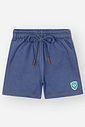 Conjunto Infantil Esportivo Divertido com Camiseta de Ursinho e Bermuda em Molecotton Denim VD VIVID/AZ JEANS MEDIO