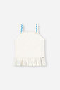 Conjunto Infantil com Regata Boxy em Cotton e Shorts em Moletinho – Look Menina Verão com Algodão NATURAL/AZ PORCELANA