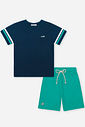 Conjunto Infantil Camiseta Listrada e Bermuda de Moletom Vivid