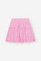 Saia-Shorts Infantil em Tule Glitter ROSA IOGURTE
