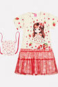 Vestido Infantil Menina Tutti-Frutti Com Bolsa Vermelho Mundo Cinti